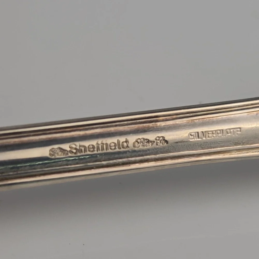 Sheffield Silver Co Kings Pattern Silverplate Salad Serving Spoon Fork Italy